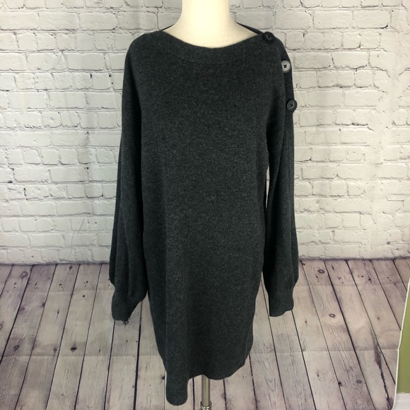 Madewell boatneck button wool sweater dress - Picture 2 of 8